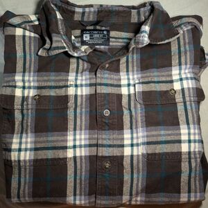 Carhartt Men's Plaid Flannel Shirt - Brown and Green